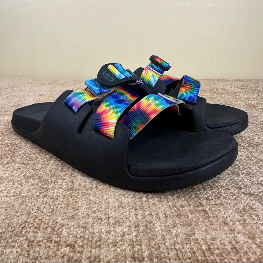 Chaco Kid's Chillos Strappy Black/Tie-Dye Slide/Sandals Size K5